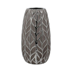 ΚΕΡΑΜΙΚΟ ΒΑΖΟ  FL126042 ΑΣΗΜΙ-ΚΑΦΕ 14x25εκ