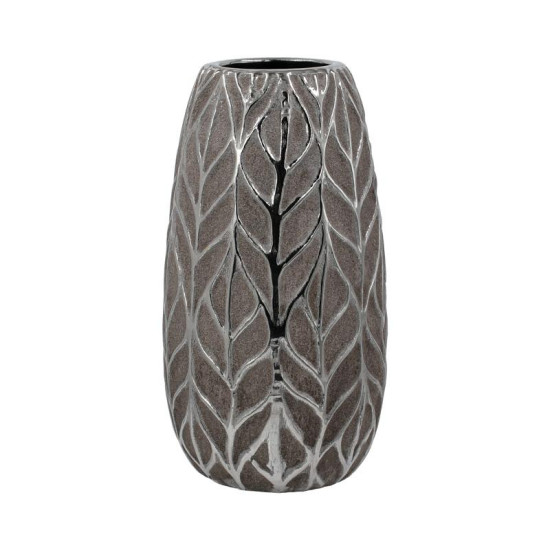 ΚΕΡΑΜΙΚΟ ΒΑΖΟ  FL126042 ΑΣΗΜΙ-ΚΑΦΕ 14x25εκ