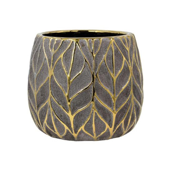 ΚΕΡΑΜΙΚΟ ΒΑΖΟ  FL126044 ΧΡΥΣΟ-ΚΑΦΕ 16x14εκ