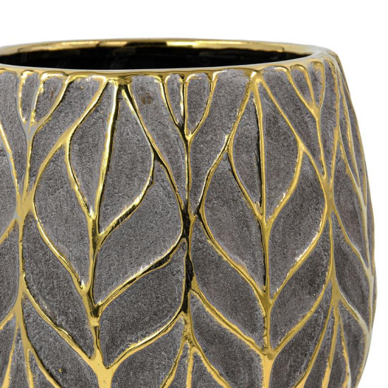 ΚΕΡΑΜΙΚΟ ΒΑΖΟ  FL126044 ΧΡΥΣΟ-ΚΑΦΕ 16x14εκ