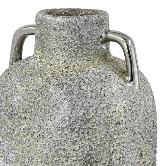 ΚΕΡΑΜΙΚΟ ΒΑΖΟ  FL134035 ΑΣΗΜΙ-ΓΚΡΙ 14x30εκ