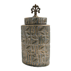 ΚΕΡΑΜΙΚΟ ΒΑΖΟ  FL1982 ΠΡΑΣΙΝΟ-ΜΠΡΟΝΖΕ ΧΡΩΜΑ 17x12x35εκ