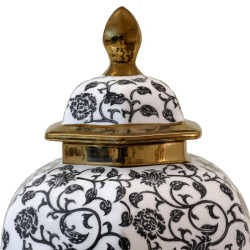 ΚΕΡΑΜΙΚΟ ΒΑΖΟ FL22424 ΜΑΥΡΟ-ΛΕΥΚΟ-ΧΡΥΣΟ ΧΡΩΜΑ 26x39εκ ΚΕΡΑΜΙΚΟ ΒΑΖΟ FL22424 ΜΑΥΡΟ-ΛΕΥΚΟ-ΧΡΥΣΟ ΧΡΩΜΑ 26x39εκ