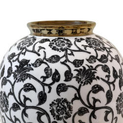 ΚΕΡΑΜΙΚΟ ΒΑΖΟ FL22855 ΜΑΥΡΟ-ΛΕΥΚΟ-ΧΡΥΣΟ ΧΡΩΜΑ 18x21εκ ΚΕΡΑΜΙΚΟ ΒΑΖΟ FL22855 ΜΑΥΡΟ-ΛΕΥΚΟ-ΧΡΥΣΟ ΧΡΩΜΑ 18x21εκ