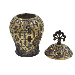 ΚΕΡΑΜΙΚΟ ΒΑΖΟ  FL2330 ΜΑΥΡΟ-ΧΡΥΣΟ ΧΡΩΜΑ 18x18x36εκ