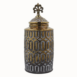 ΚΕΡΑΜΙΚΟ ΒΑΖΟ  FL2333 ΜΑΥΡΟ-ΧΡΥΣΟ ΧΡΩΜΑ 17x40xεκ