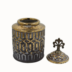 ΚΕΡΑΜΙΚΟ ΒΑΖΟ FL2334 ΜΑΥΡΟ-ΧΡΥΣΟ ΧΡΩΜΑ 17x35εκ ΚΕΡΑΜΙΚΟ ΒΑΖΟ FL2334 ΜΑΥΡΟ-ΧΡΥΣΟ ΧΡΩΜΑ 17x35εκ