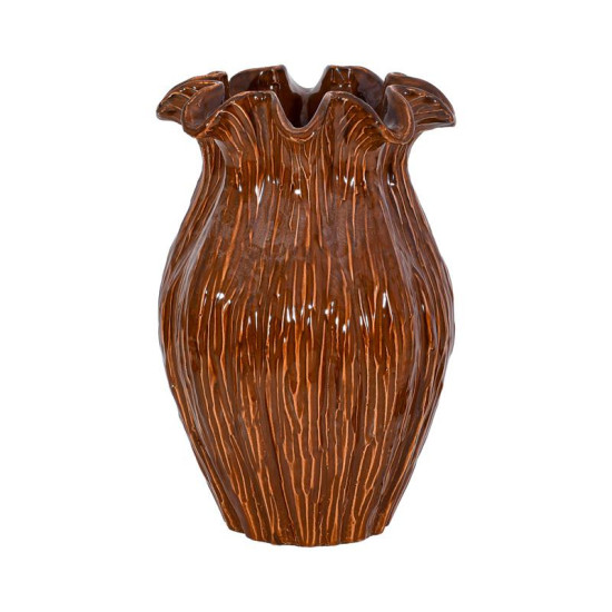 ΚΕΡΑΜΙΚΟ ΒΑΖΟ  FL30006 ΚΑΦΕ ΧΡΩΜΑ 18x28εκ