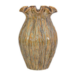 ΚΕΡΑΜΙΚΟ ΒΑΖΟ  FL30007 ΜΠΕΖ-ΓΚΡΙ-ΧΡΥΣΟ ΧΡΩΜΑ 22x36εκ