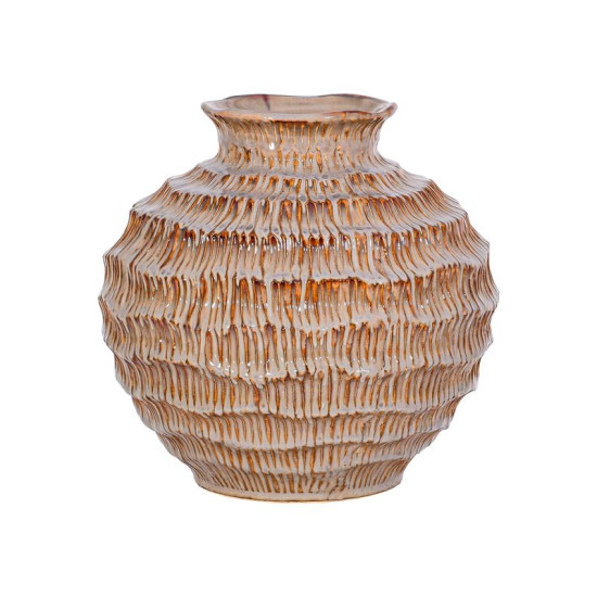 ΚΕΡΑΜΙΚΟ ΒΑΖΟ  FL30015 ΓΚΡΙ-ΚΑΦΕ ΧΡΩΜΑ 21x20εκ