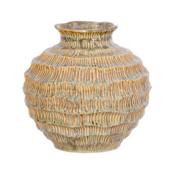 ΚΕΡΑΜΙΚΟ ΒΑΖΟ  FL30016 ΜΠΕΖ-ΓΚΡΙ-ΧΡΥΣΟ ΧΡΩΜΑ 25x24εκ