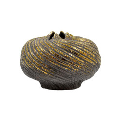 ΚΕΡΑΜΙΚΟ ΒΑΖΟ  FL3228 ΓΚΡΙ-ΧΡΥΣΟ ΧΡΩΜΑ 22x15εκ