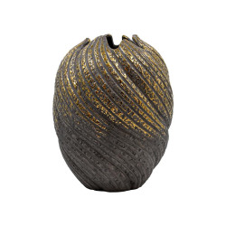 ΚΕΡΑΜΙΚΟ ΒΑΖΟ  FL3229 ΓΚΡΙ-ΧΡΥΣΟ ΧΡΩΜΑ 21x27εκ