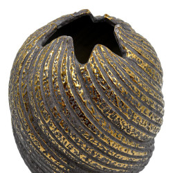 ΚΕΡΑΜΙΚΟ ΒΑΖΟ  FL3229 ΓΚΡΙ-ΧΡΥΣΟ ΧΡΩΜΑ 21x27εκ