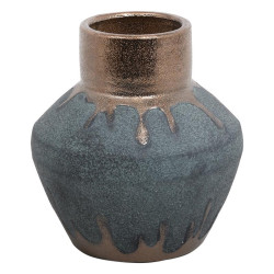 ΚΕΡΑΜΙΚΟ ΒΑΖΟ  FL3588 ΜΠΛΕ-ΜΠΡΟΝΖΕ ΧΡΩΜΑ 20x21εκ