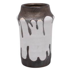 ΚΕΡΑΜΙΚΟ ΒΑΖΟ  FL3589 ΛΕΥΚΟ-ΜΠΡΟΝΖΕ ΧΡΩΜΑ 15x24εκ