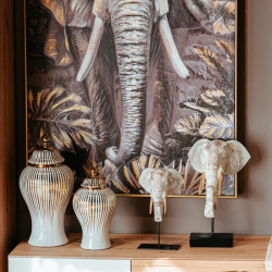 ΚΕΡΑΜΙΚΟ ΒΑΖΟ  FL971 ΛΕΥΚΟ-ΧΡΥΣΟ ΧΡΩΜΑ 16x30εκ