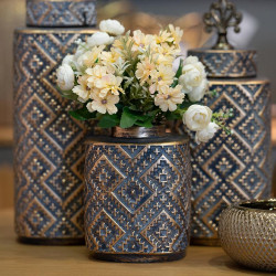 ΚΕΡΑΜΙΚΟ ΒΑΖΟ  ΓΚΡΙ-ΜΠΡΟΝΖΕ 14x14x28.5εκ ΚΕΡΑΜΙΚΟ ΒΑΖΟ  ΓΚΡΙ-ΜΠΡΟΝΖΕ 14x14x28.5εκ