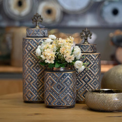 ΚΕΡΑΜΙΚΟ ΒΑΖΟ ΓΚΡΙ-ΜΠΡΟΝΖΕ 14.5x14.5x36εκ ΚΕΡΑΜΙΚΟ ΒΑΖΟ ΓΚΡΙ-ΜΠΡΟΝΖΕ 14.5x14.5x36εκ