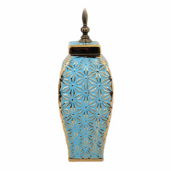 ΚΕΡΑΜΙΚΟ ΒΑΖΟ  ΣΙΕΛ-ΧΡΥΣΟ 14x14x39εκ