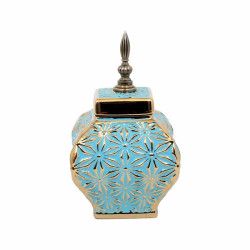 ΚΕΡΑΜΙΚΟ ΒΑΖΟ  ΣΙΕΛ-ΧΡΥΣΟ 15x15x26εκ