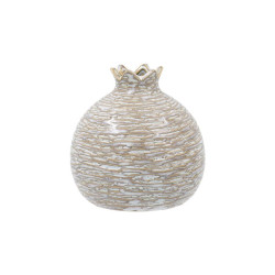 ΚΕΡΑΜΙΚΟ ΔΙΑΚΟΣΜΗΤΙΚΟ  Pomegranate ΜΠΕΖ-ΛΕΥΚΟ ΧΡΩΜΑ 12x13x13εκ ΚΕΡΑΜΙΚΟ ΔΙΑΚΟΣΜΗΤΙΚΟ  Pomegranate ΜΠΕΖ-ΛΕΥΚΟ ΧΡΩΜΑ 12x13x13εκ