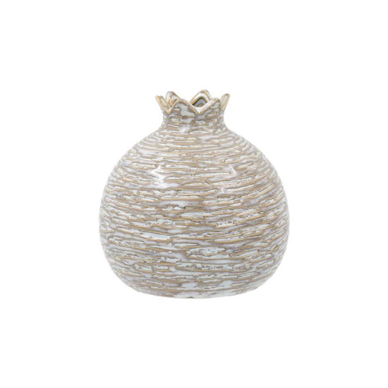 ΚΕΡΑΜΙΚΟ ΔΙΑΚΟΣΜΗΤΙΚΟ  Pomegranate ΜΠΕΖ-ΛΕΥΚΟ ΧΡΩΜΑ 12x13x13εκ