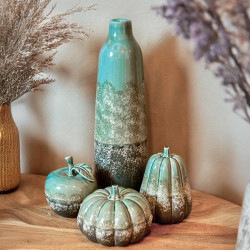 ΚΕΡΑΜΙΚΟ ΔΙΑΚΟΣΜΗΤΙΚΟ  Pumpkin ΠΡΑΣΙΝΟ-ΓΚΡΙ ΧΡΩΜΑ 12x16εκ ΚΕΡΑΜΙΚΟ ΔΙΑΚΟΣΜΗΤΙΚΟ  Pumpkin ΠΡΑΣΙΝΟ-ΓΚΡΙ ΧΡΩΜΑ 12x16εκ