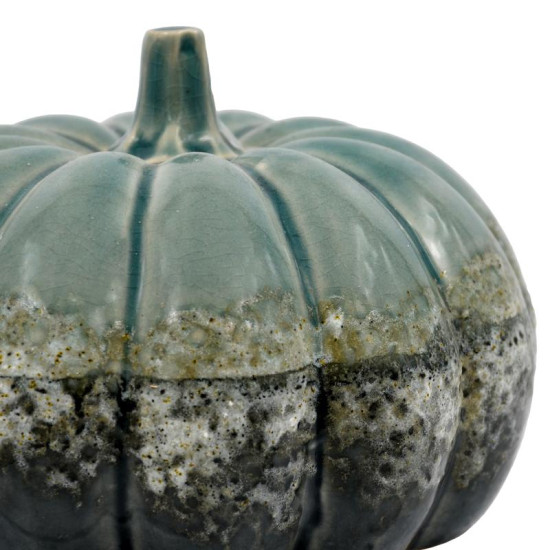 ΚΕΡΑΜΙΚΟ ΔΙΑΚΟΣΜΗΤΙΚΟ  Pumpkin ΠΡΑΣΙΝΟ-ΓΚΡΙ ΧΡΩΜΑ 15x10εκ