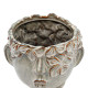 ΚΕΡΑΜΙΚΟ ΚΑΣΠΟ  FL056 ΣΕ ΣΧΗΜΑ ΚΕΦΑΛΙΟΥ ΜΕ FLORAL ΣΤΕΦΑΝΙ ΠΡΑΣΙΝΟ-ΓΚΡΙ-ΧΡΥΣΟ ΧΡΩΜΑ 20x18x16εκ
