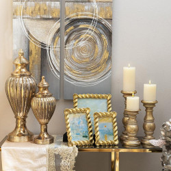 ΚΗΡΟΠΗΓΙΟ POLYRESIN  FL39316 ΧΡΥΣΟ-ΛΕΥΚΟ ΧΡΩΜΑ 10x21εκ ΚΗΡΟΠΗΓΙΟ POLYRESIN  FL39316 ΧΡΥΣΟ-ΛΕΥΚΟ ΧΡΩΜΑ 10x21εκ