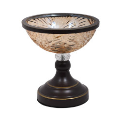 ΚΟΥΠ ΜΕ ΒΑΣΗ  ΚΑΦΕ ΧΡΩΜΑ ΜΕΤΑΛΛΟ-ΓΥΑΛΙ 20x22εκ.