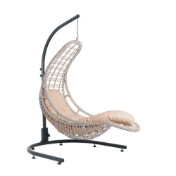 ΚΡΕΜΑΣΤΗ ΜΕΤΑΛΛΙΚΗ ΠΟΛΥΘΡΟΝΑ-ΦΩΛΙΑ  "Alisha" CAPPUCCINO ΧΡΩΜΑ 121x165x200εκ