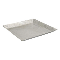 ΜΕΤΑΛΛΙΚΗ ΔΙΑΚΟΣΜΗΤΙΚΗ ΤΕΤΡΑΓΩΝΗ ΠΙΑΤΕΛΑ  FL7803 ΑΣΗΜΙ ΧΡΩΜΑ 29x29x3εκ