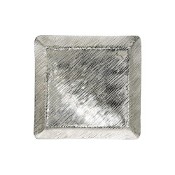 ΜΕΤΑΛΛΙΚΗ ΔΙΑΚΟΣΜΗΤΙΚΗ ΤΕΤΡΑΓΩΝΗ ΠΙΑΤΕΛΑ  FL7803 ΑΣΗΜΙ ΧΡΩΜΑ 29x29x3εκ