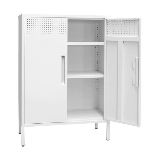 ΜΕΤΑΛΛΙΚΗ ΝΤΟΥΛΑΠΑ  Mabel ΛΕΥΚΟ ΧΡΩΜΑ 70x35x100εκ