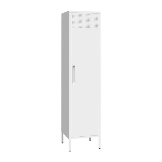 ΜΕΤΑΛΛΙΚΗ ΝΤΟΥΛΑΠΑ  Nora ΛΕΥΚΟ ΧΡΩΜΑ 40x35x170εκ