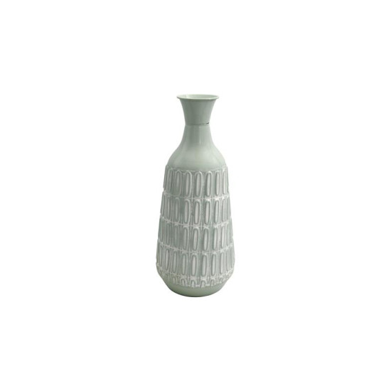 ΜΕΤΑΛΛΙΚΟ ΒΑΖΟ ΔΑΠΕΔΟΥ  FL361 MINT-ΛΕΥΚΟ ΧΡΩΜΑ 21x46εκ