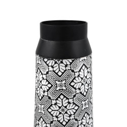 ΜΕΤΑΛΛΙΚΟ ΒΑΖΟ ΔΑΠΕΔΟΥ  FL8 ΜΑΥΡΟ-ΑΣΠΡΟ ΧΡΩΜΑ 16x44εκ