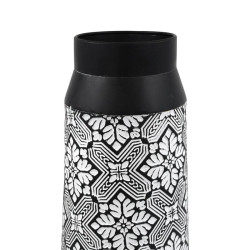 ΜΕΤΑΛΛΙΚΟ ΒΑΖΟ ΔΑΠΕΔΟΥ  FL8 ΜΑΥΡΟ-ΑΣΠΡΟ ΧΡΩΜΑ 18x51εκ