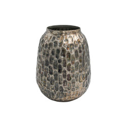 ΜΕΤΑΛΛΙΚΟ ΔΙΑΚΟΣΜΗΤΙΚΟ ΒΑΖΟ  FL1000 ΑΝΤΙΚΕ ΑΣΗΜΙ ΧΡΩΜΑ 18x22εκ