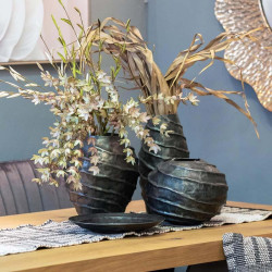 ΜΕΤΑΛΛΙΚΟ ΔΙΑΚΟΣΜΗΤΙΚΟ ΒΑΖΟ  FL1080 ΓΚΡΙ ΧΡΩΜΑ 17x33εκ