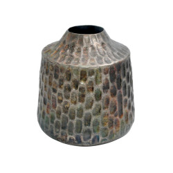 ΜΕΤΑΛΛΙΚΟ ΔΙΑΚΟΣΜΗΤΙΚΟ ΒΑΖΟ  FL1110 ΑΝΤΙΚΕ ΑΣΗΜΙ ΧΡΩΜΑ 23x21εκ