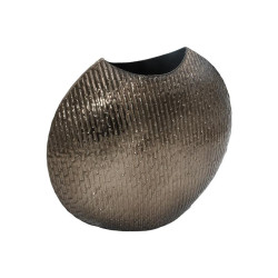 ΜΕΤΑΛΛΙΚΟ ΔΙΑΚΟΣΜΗΤΙΚΟ ΒΑΖΟ  FL1460 ΑΣΗΜΙ ΧΡΩΜΑ 30x10x26εκ