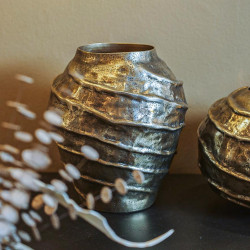 ΜΕΤΑΛΛΙΚΟ ΔΙΑΚΟΣΜΗΤΙΚΟ ΒΑΖΟ  FL1605 ΑΝΤΙΚΕ ΧΡΥΣΟ ΧΡΩΜΑ 25x29εκ