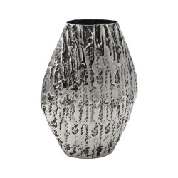 ΜΕΤΑΛΛΙΚΟ ΔΙΑΚΟΣΜΗΤΙΚΟ ΒΑΖΟ  FL7825 ΑΣΗΜΙ ΧΡΩΜΑ 22x12x32εκ