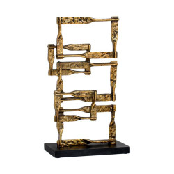 ΜΕΤΑΛΛΙΚΟ ΔΙΑΚΟΣΜΗΤΙΚΟ ΓΕΩΜΕΤΡΙΚΑ ΣΧΕΔΙΑ ΣΕ ΜΑΥΡΗ ΒΑΣΗ  FL77067 ΧΡΥΣΟ ΑΝΤΙΚΕ ΧΡΩΜΑ 25x10x44εκ