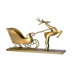 ΜΕΤΑΛΛΙΚΟ ΔΙΑΚΟΣΜΗΤΙΚΟ ΤΑΡΑΝΔΟΣ ΜΕ ΕΛΚΥΘΡΟ  FL1991 ΧΡΥΣΟ ΧΡΩΜΑ 38x10x22εκ