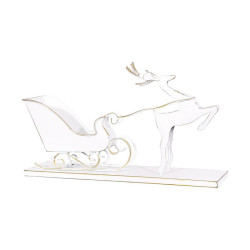 ΜΕΤΑΛΛΙΚΟ ΔΙΑΚΟΣΜΗΤΙΚΟ ΤΑΡΑΝΔΟΣ ΜΕ ΕΛΚΥΘΡΟ  FL1992 ΛΕΥΚΟ-ΧΡΥΣΟ ΧΡΩΜΑ 38x10x22εκ