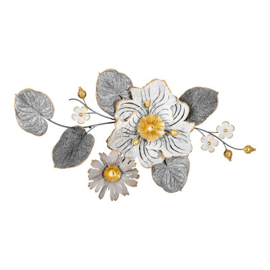 ΜΕΤΑΛΛΙΚΟ ΔΙΑΚΟΣΜΗΤΙΚΟ ΤΟΙΧΟΥ  FL0399 ΓΚΡΙ-ΛΕΥΚΟ-ΧΡΥΣΟ ΧΡΩΜΑ 90x7x48εκ